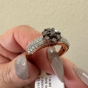 Lab Champagne Diamonds band ring in rose gold